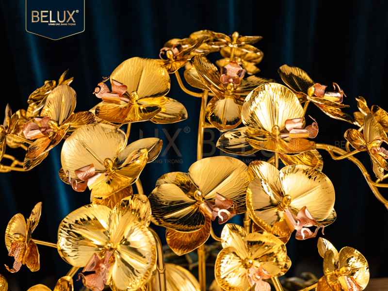 Chậu Lan Vàng Ngọc Phúc mạ vàng 24k&nbsp;cao 44cm